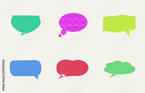 Colorful speech bubble icons with transparent background for presentations and designs