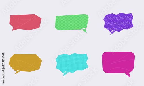 Colorful speech bubble icons with transparent background for presentations and designs