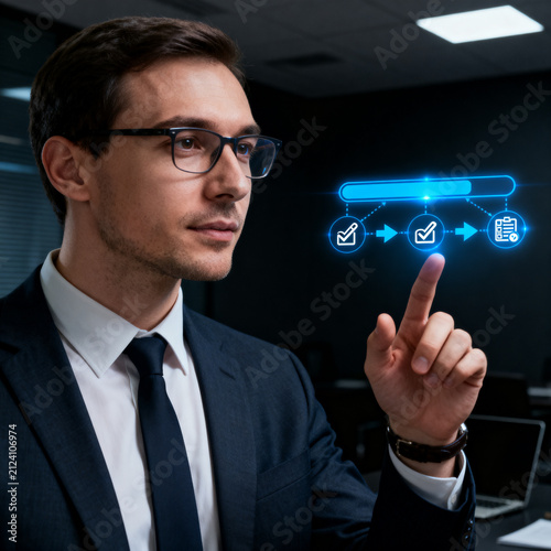 progress tracking workflow checklist with task completion steps and digital interface using stylus on business dashboard for productivity improvement time management and efficient process optimization