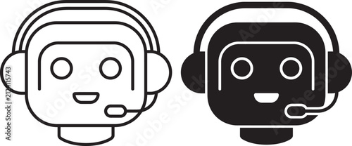 Customer Support Robot Icons