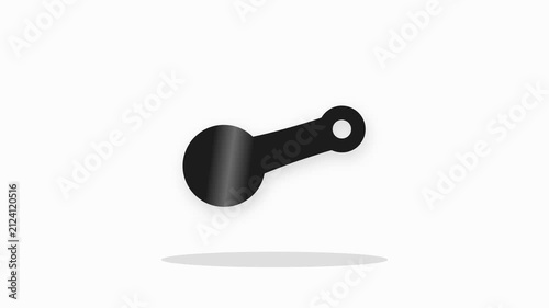 Minimalist Black Mechanical Lever Icon with Simple Shape and Moving Handle, Flat Design Graphic Isolated on White Background