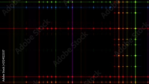 Abstract colorful neon glowing laser grid pattern on black futuristic background. Technology motion design. Seamless loop. Video animation Ultra HD 4K 3840x2160
