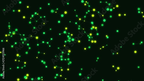 Abstract green plexus dots connection technology motion vector