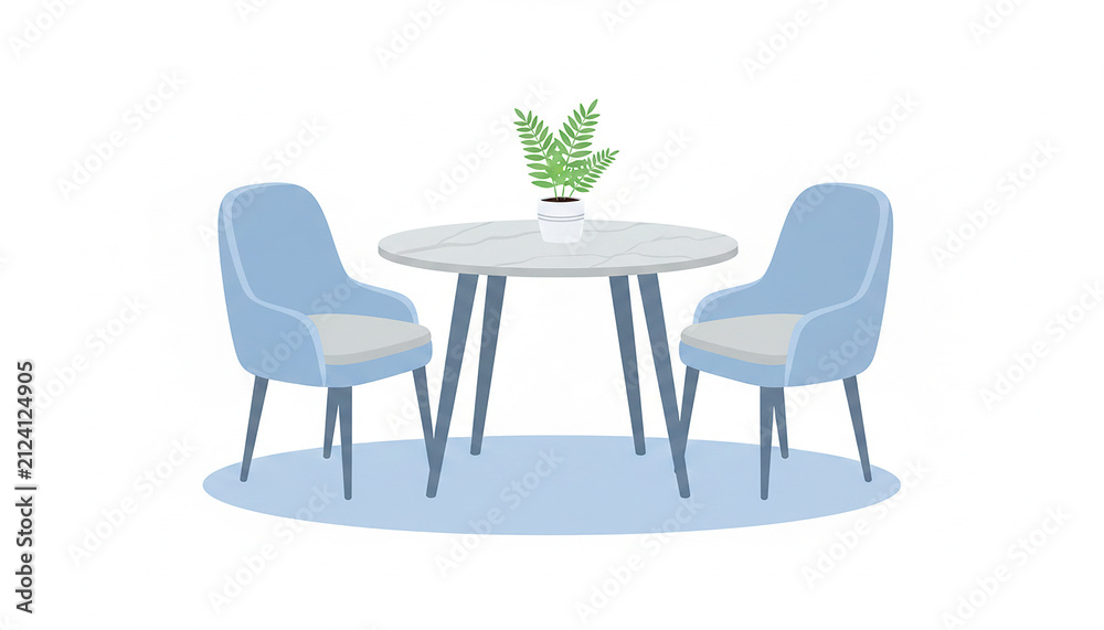 Fototapeta premium Functional Elegance: Modern Dining Table and Chair Set for Home