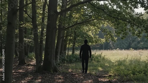 Man walking in forest 4K Video