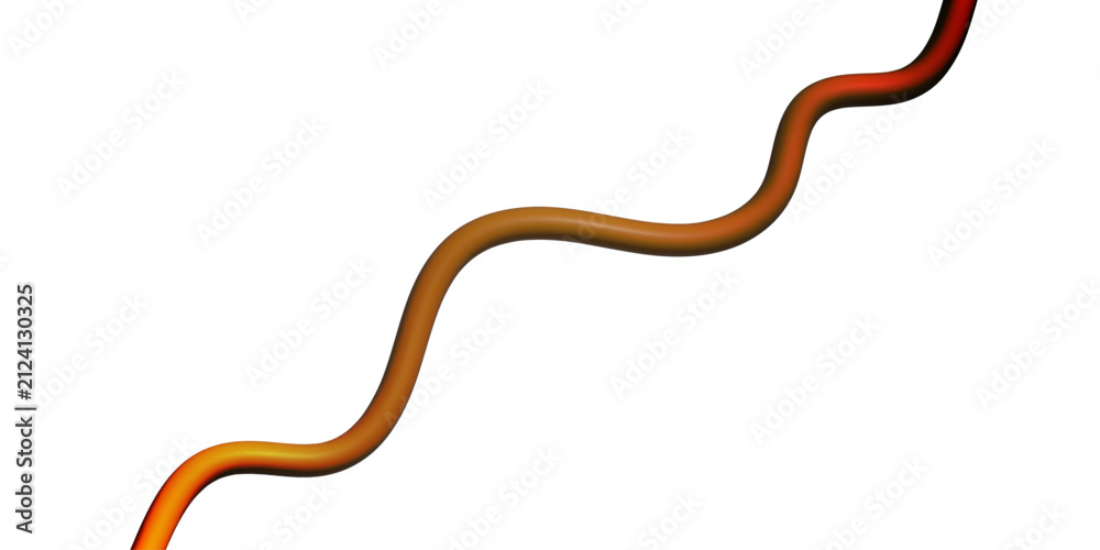 Fototapeta premium Abstract 3D Diagonal Orange Brown Wavy Curved Line Isolated on White Background Vector