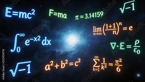 Obraz w ramie Mathematical equations in space