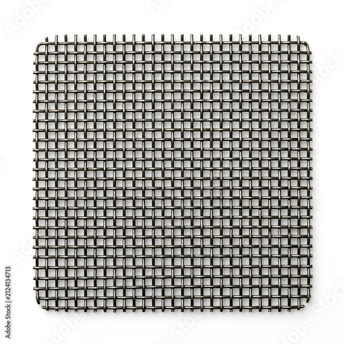 Woven stainless steel wire mesh screen texture panel.