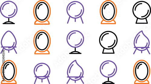Happy Halloween Various stylized lamp icons with different shapes and designs Vector