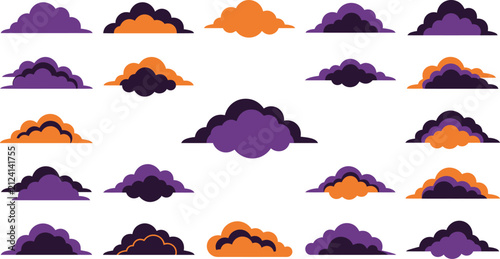 Happy Halloween Colorful abstract cloud shapes in gradient style for design use Vector
