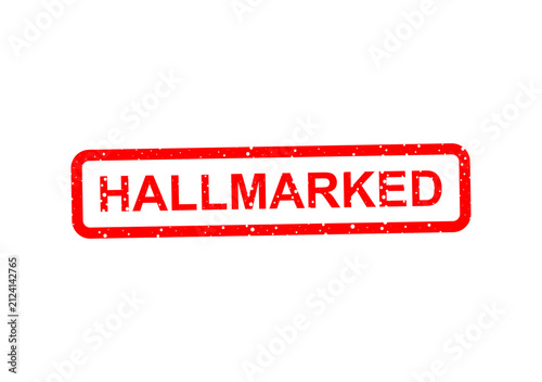 Photography Red hallmarked vintage style rectangular stamp illustration