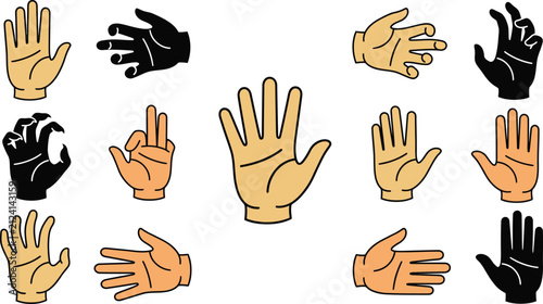 Happy Halloween Flat design hand signs and gestures isolated illustration Vector