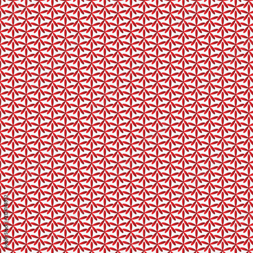  Red Geometric Floral Pattern Background With Repeating Star Motif For Textile And Wallpaper
