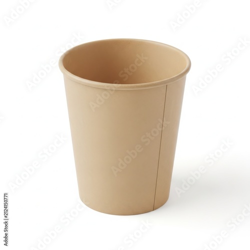 Empty brown paper cup for coffee or hot beverage container
