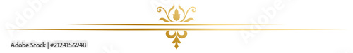 Luxurious gold divider line decorative line for text.