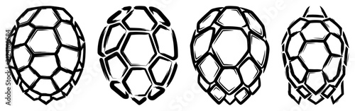 фотографія Turtle shell patterns and tortoise armor textures in bold geometric line art sty