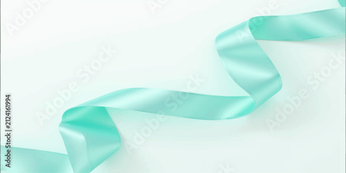 Elegant Blue Satin Ribbon Bow Isolated on White Background with Flowing Silk Curves for Gift Decoration Celebration Holiday and Modern Design Illustration