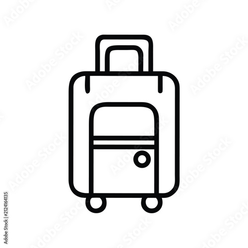 Travel suitcase icon for luggage and baggage check.