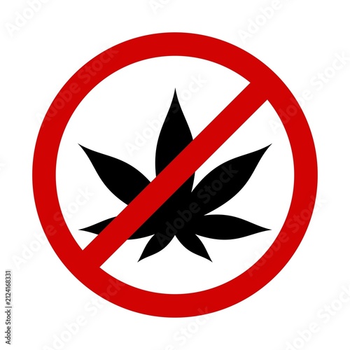 No cannabis symbol. Warning sign image