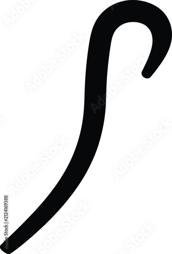 Silhouette vector shepherd crook staff religious symbol simple graphic design