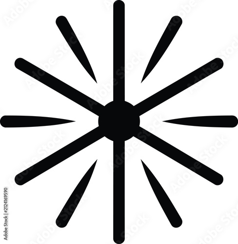 Silhouette vector starburst shape with radiating sharp pointed lines design
