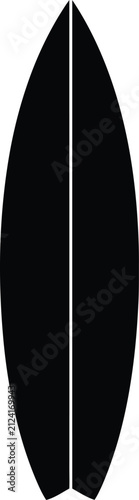 Silhouette vector surfboard icon for extreme water sports activity design