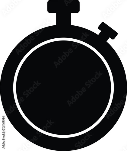 Silhouette vector stopwatch icon for precise time tracking graphic design