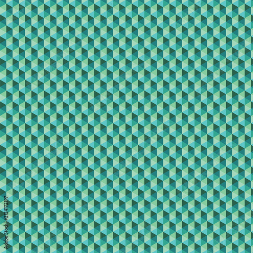 Teal Geometric Isometric Cube Pattern Background