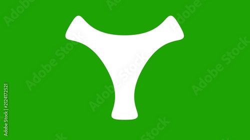 Abstract White Organic Shape Animation on Green Screen Chroma Key Background for Motion Graphics, Video Editing, Visual Effects and Creative Digital Projects