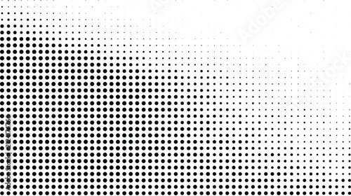 Halftone dot pattern vector, black and white pop art background, abstract comic book texture for graphic design