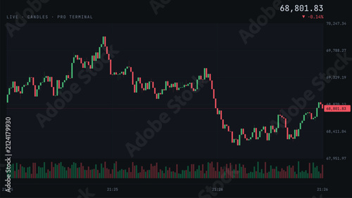 Fotografía Professional financial trading graph and investment chart showing market volatil
