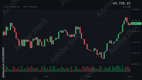Obraz na plátne A detailed digital trading graph showing an investment chart with fluctuating ca