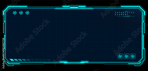 Frame Hud futuristic tech blue element. Vector editable