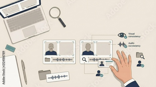 Analyst Checking Visual and Audio Consistency for Digital Identity Verification