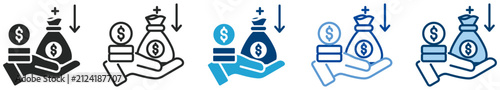 Loan icon set multi style icon set collection vector illustration