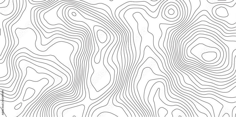 Fototapeta premium Minimalist black topographic map lines on white background with topography abstract background cartography geography elevation illustration structure geometric minimalist