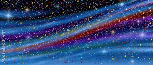 Joyful Celebration With Sparkling Confetti Lighting up the Night Sky