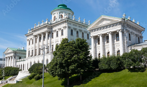 The old mansion of the Pashkov House on a sunny June day. Moscow, Russia