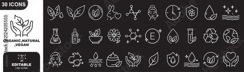 Fotografía Skin concern benefits line icon set