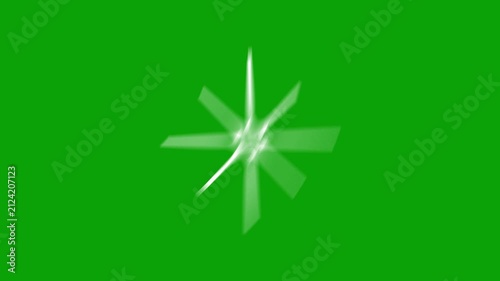 Isolated white light rays animation, 4K white spotlight effects, Lens Flare Chroma Key Green Screen, Spotlight Illuminated blue stage Bright light shines through a green background