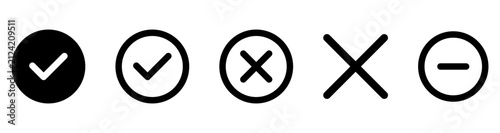 Obraz na płótnie check mark icon button set