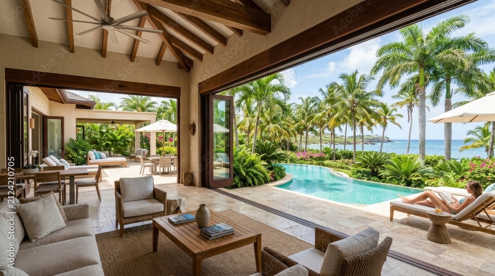Fototapeta premium Luxury Tropical Open-Air Villa