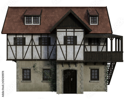 Render of a historical-style European building in 3d.