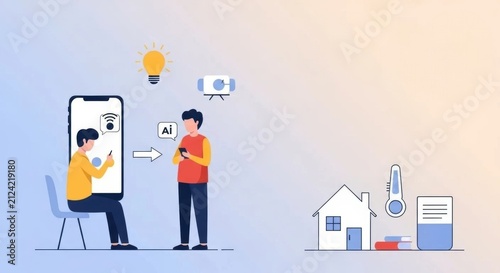 Person controlling smart home technology with a smartphone during a connected lifestyle