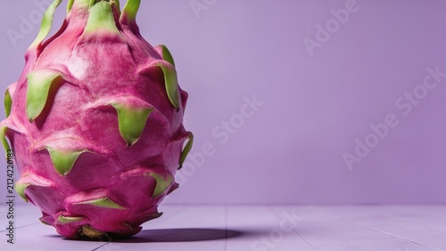 Vibrant dragon fruit isolated on purple gradient background for healthy food branding