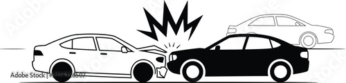 Car accident crash collision impact vector illustration
