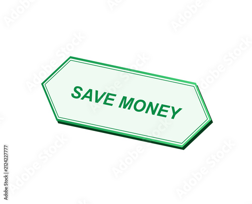 Картината върху платно Glowing neon sign with the words save money on black background