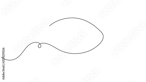 Modern chat speech bubble frame icon sign continuous one line drawing moving on white background minimalist single art advertisement and announcement symbol animation video