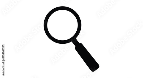Magnifying Glass Silhouette On White Background magnifyingglass