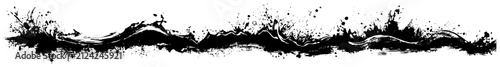 Ocean waves and water splash in expressive ink splatter style